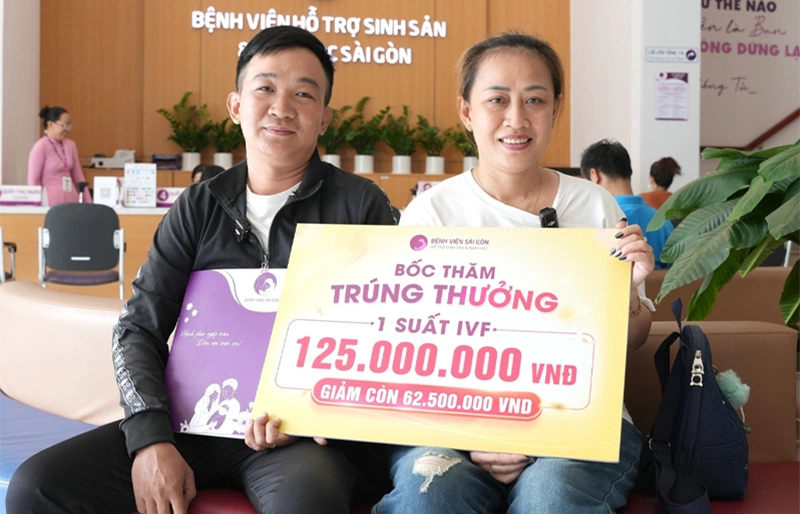 Chị Đặng Thị Huyền Trân, nhận suất IVF giảm 50% từ "Ngày hội tư vấn" tại Bệnh Viện