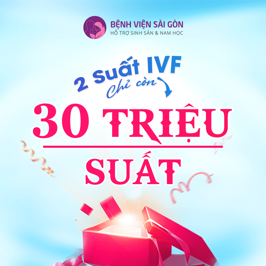 Tham gia chương trình ba mẹ sẽ có cơ hội nhận được suất IVF chỉ còn 30 triệu đồng (giá gốc 125 triệu đồng)