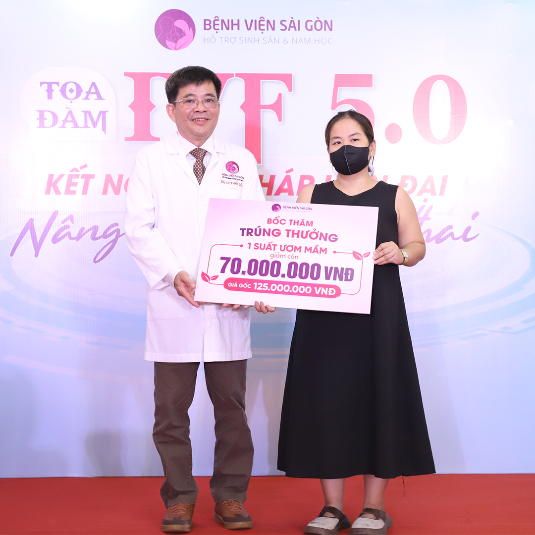 Khách hàng may mắn nhận được giải thưởng IVF trọn gói chỉ còn 70 triệu (giá gốc 125 triệu)