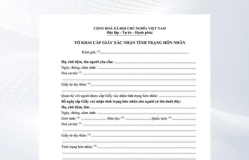 Giấy xác nhận độc thân