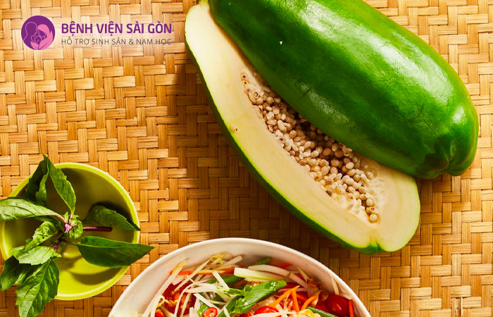 Đu đủ xanh gây co thắt tử cung dễ sảy thai