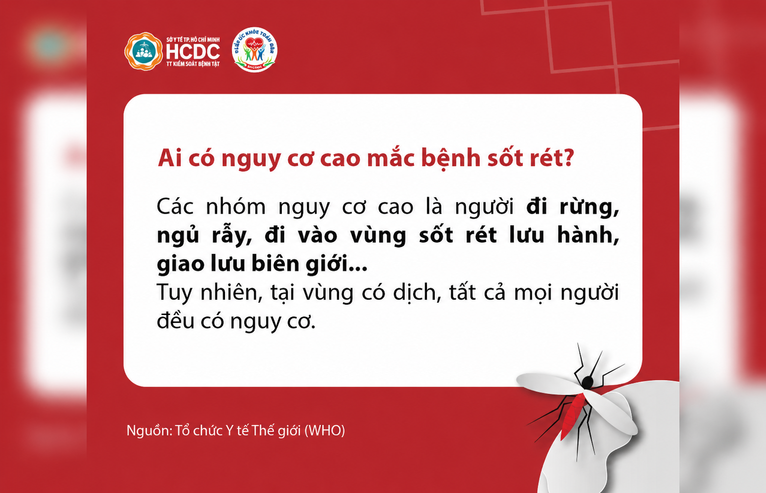 Những vùng đang có dịch sốt rét hoặc rừng rậm mọi người nên cẩn thẩn