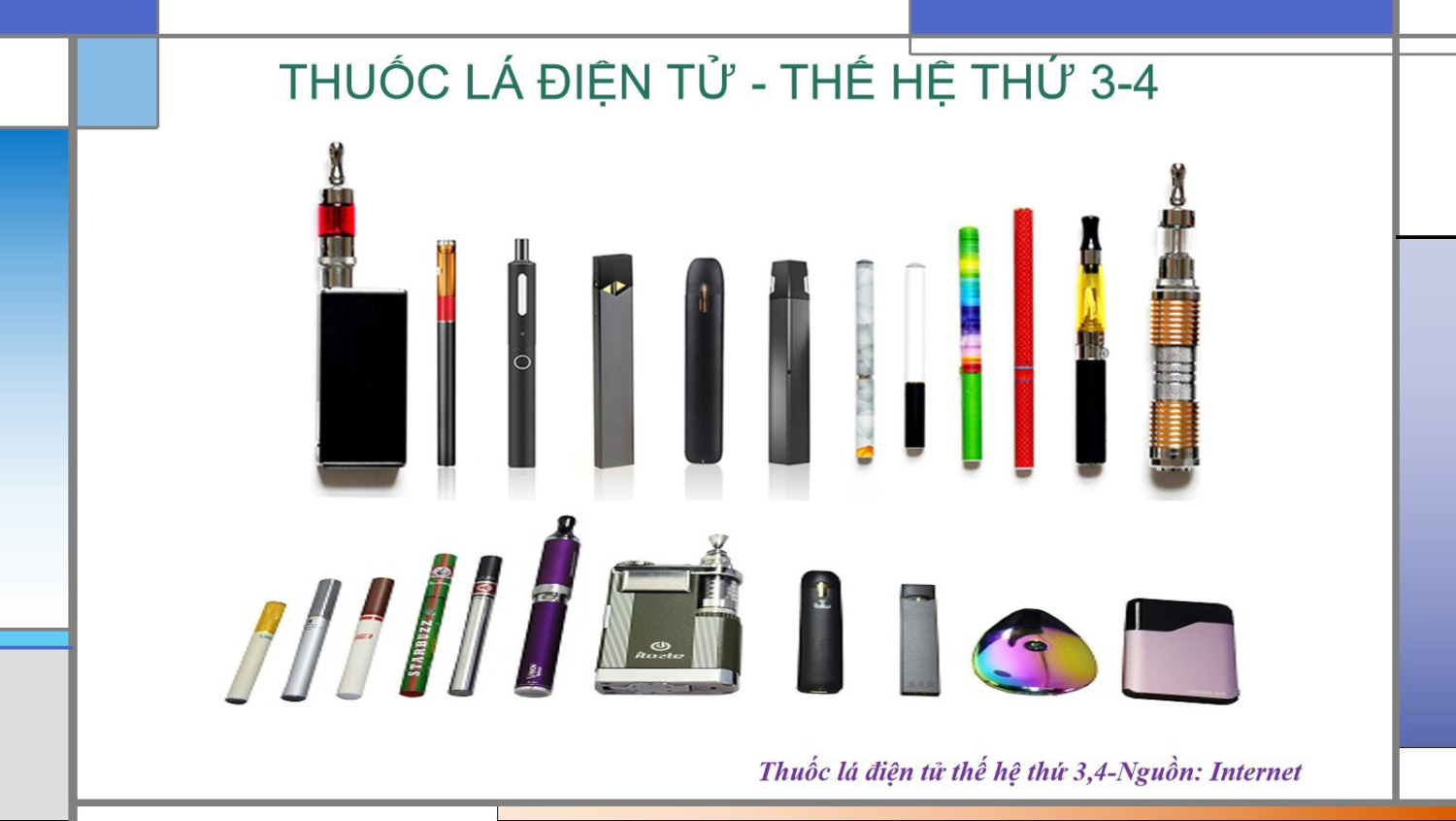 Các loại thuốc lá điện tử có trong thị trường hiện nay